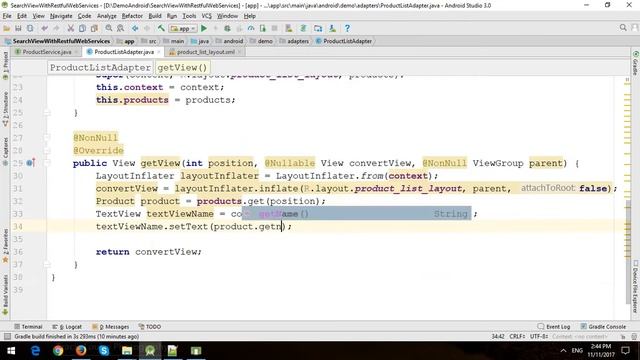 SearchView with Restful Web Services in Android смотреть онлайн