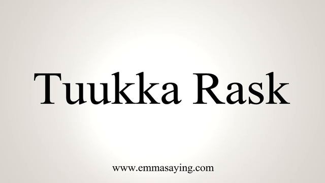 How to Pronounce Tuukka Rask смотреть онлайн