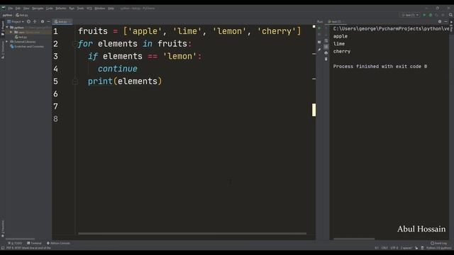 Python: How to use for loop with continue statement in Python? | Python for beginners | Python смотреть онлайн