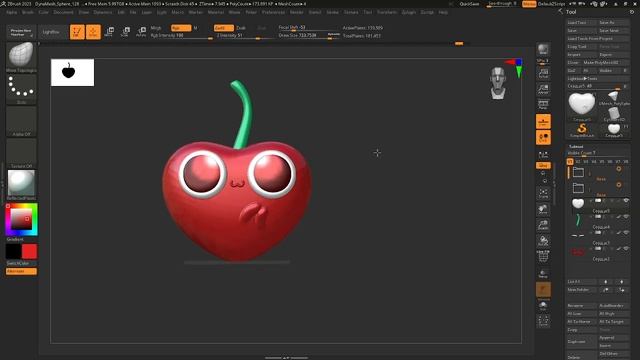 telegram sticker, cherry, cherry. zbrush. 3d model смотреть онлайн