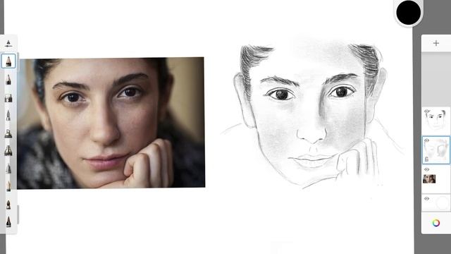 How to Sketch a Face on Autodesk Sketchbook - Portrait Sketching смотреть онлайн