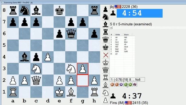 Blitz Chess #284: IM Bartholomew vs. jbj (Nimzo-Indian Defense) смотреть онлайн