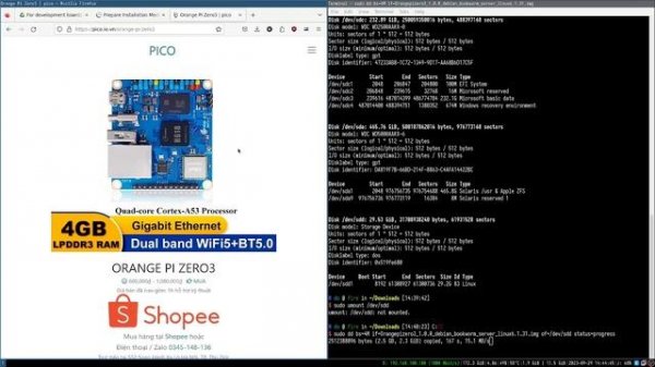 Install Debian 12 "bookworm" on Orange Pi Zero3 long video