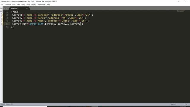 part 10, array_diff() function, php in hindi, php complete video, php, php complete tutorial смотреть онлайн