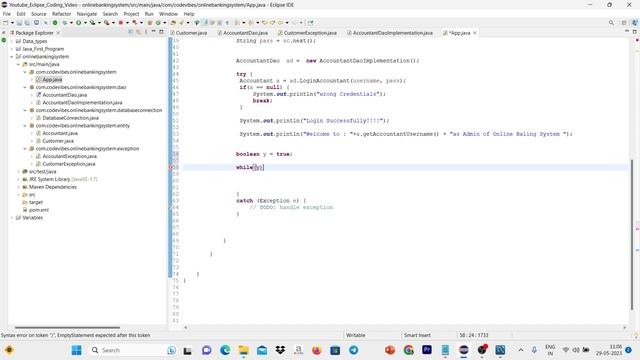 Online Banking System Part2 Console Based Project in Java смотреть онлайн