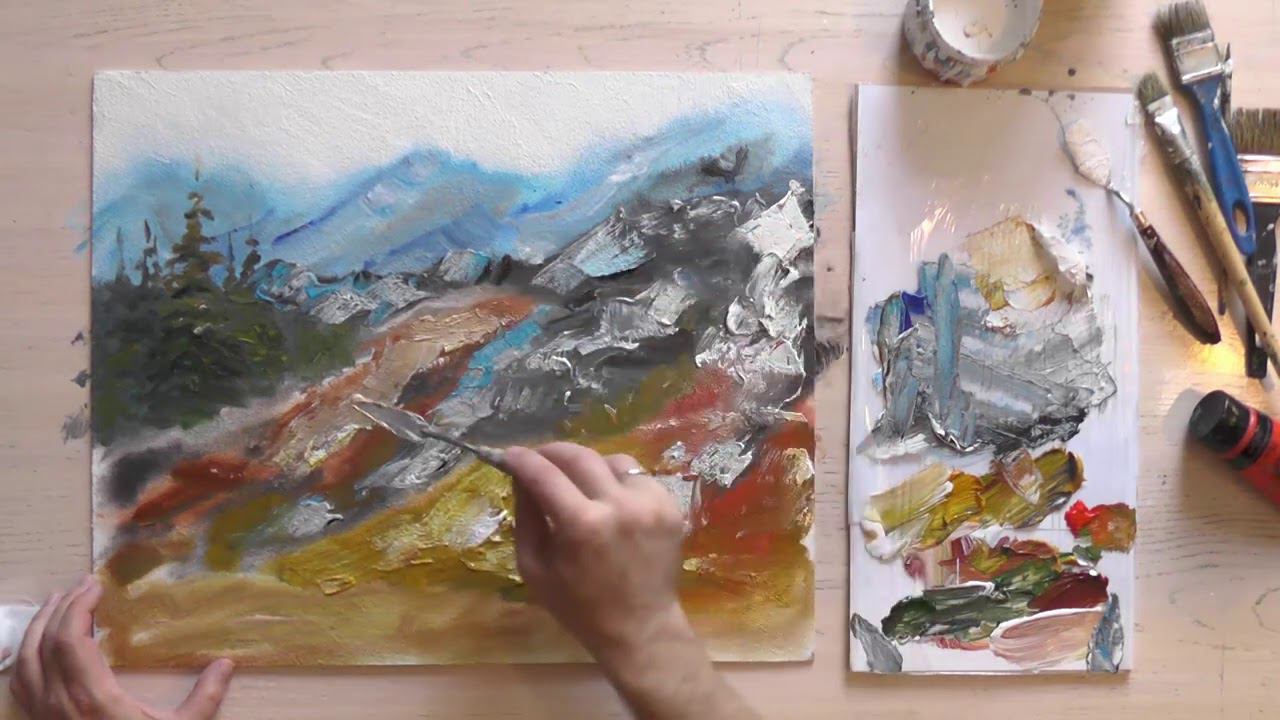 Акварельный эффект в живописи акрилом. смотреть онлайн