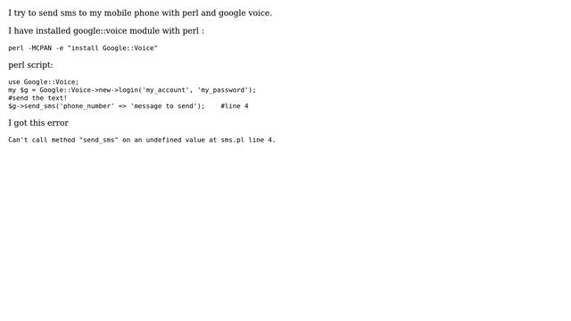 send sms with perl and google voice смотреть онлайн
