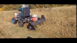 Самодельный мульчер (цеповая косилка) в работе