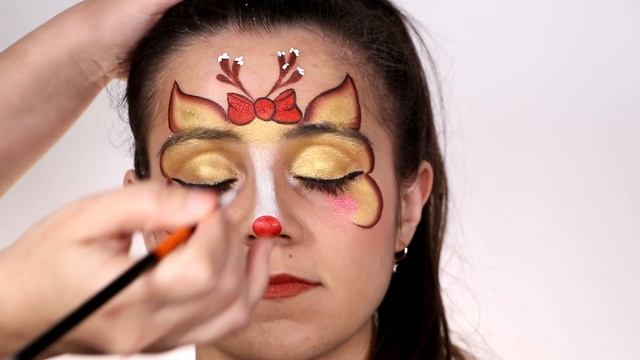 FAST Reindeer ONE STROKE Face Paint Tutorial смотреть онлайн