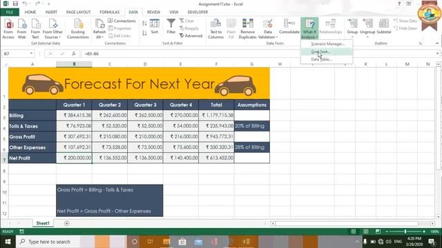 Advance Excel Goal Seek option Ass 17 смотреть онлайн