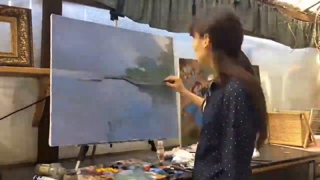 Фания Сахарова , южный пейзаж урок живописи смотреть онлайн
