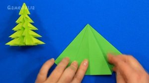 Простая оригами ёлка из бумаги / Как сделать елку своими руками