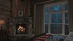 Уютная Атмосфера ? Дождя в Спальне - Нежные Звуки Дождя для Сна?, Отдыха, Учебы/ Звуки камина