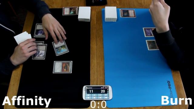 MtG Modern Gameplay - Affinity vs Burn game 1 смотреть онлайн