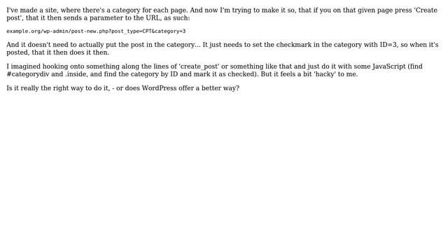 Wordpress: Set a checkmark in a category based on a URL-parameter смотреть онлайн