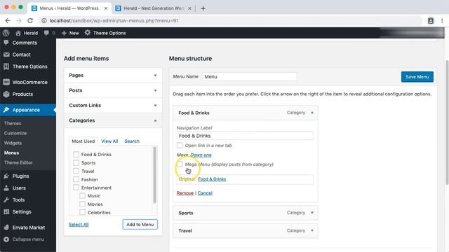 Category menu setup - Herald WordPress theme смотреть онлайн