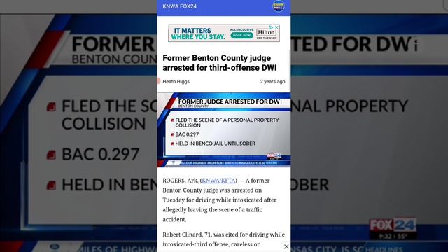 Robert Clinard ex Benton county arkansas judge arrested for 3rd dui and a hit and run смотреть онлайн
