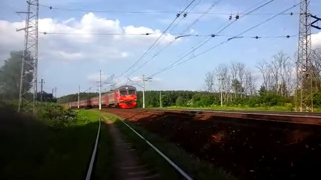 Электропоезд ЭД4МК-0085 перегон Бекасово 1-Нара 30.05.2016 смотреть онлайн