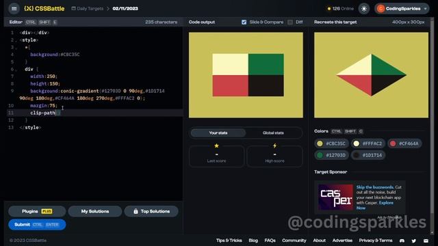 CSS Battle Solution | Daily Targets - 2nd November, 2023 - 100% Solution | CSS Challenges смотреть онлайн