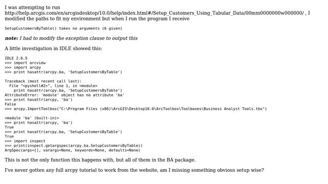 GIS: Why does "takes no arguments" error propagate from Arcpy example? (2 Solutions!!) смотреть онлайн