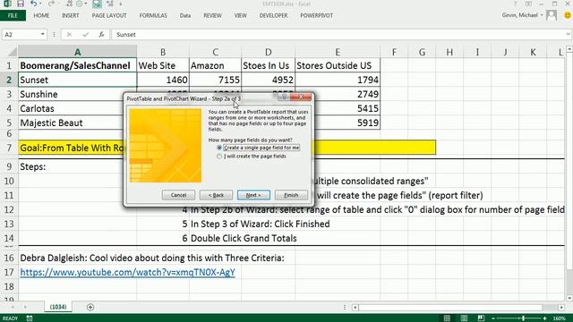 Excel Magic Trick 1034: Convert Summarized Table To Proper Data Set With PivotTable Trick смотреть онлайн