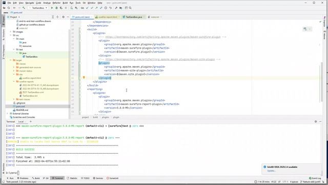 #14 Adding maven surefire report and site plugin: To generate html reports and site documentation. смотреть онлайн