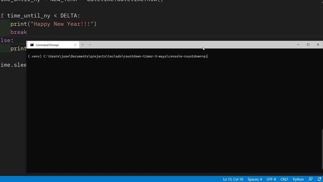 Make a New Year Countdown Timer with Python! смотреть онлайн