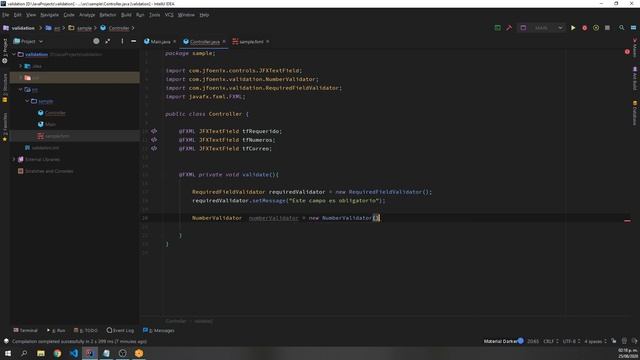 Validar campos(correo ,solo números, requerido) Java Fx con Libreria JFoenix intelliJ смотреть онлайн