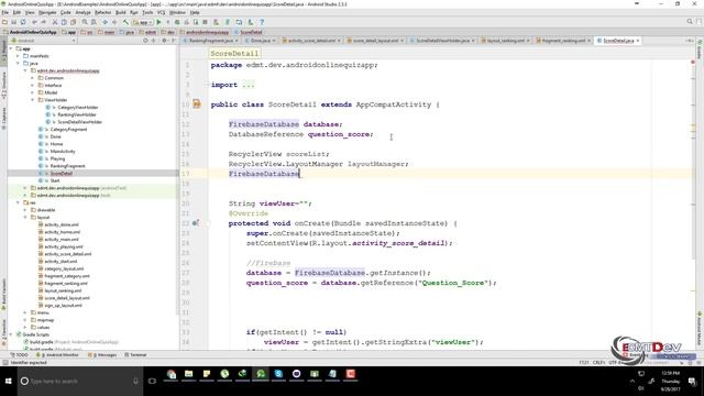 Android Studio Tutorial - Online Quiz App Part 5 (Score Board) смотреть онлайн