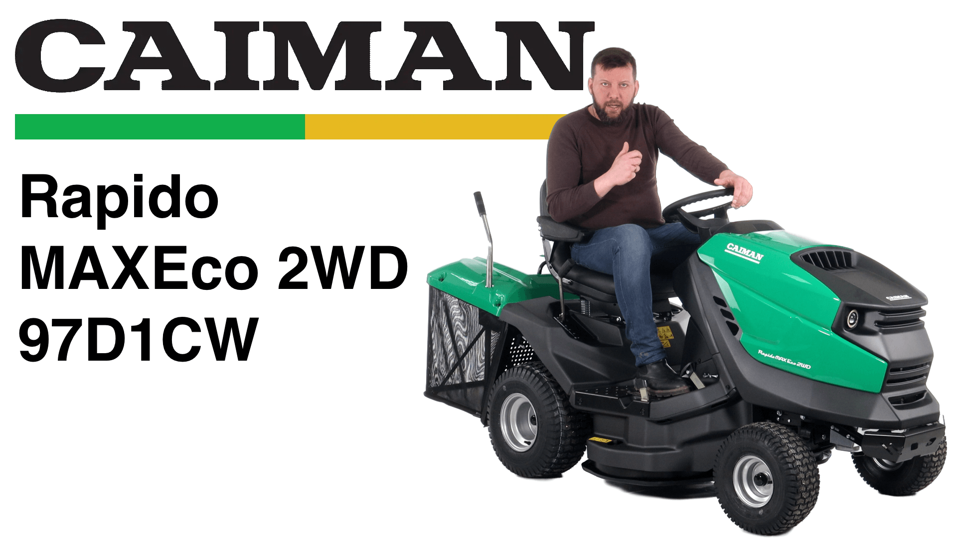 Обзор на садовый трактор Caiman Rapido Max Eco 2WD 97D1C2 смотреть онлайн