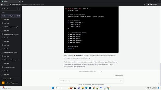 Stopping embedded Python смотреть онлайн