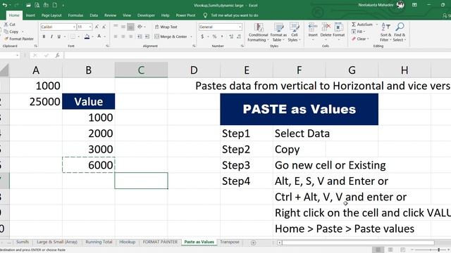 How to use Paste values in Excel смотреть онлайн