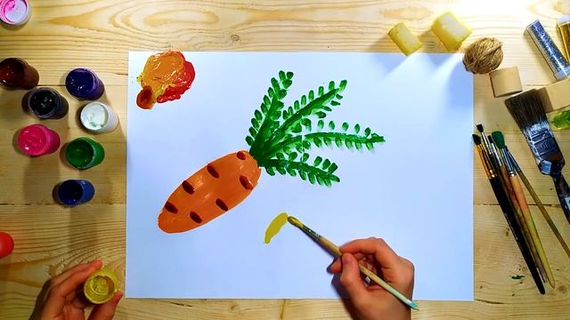 Рисуем вместе с детьми! Смешиваем цвета - желтый и красный. смотреть онлайн
