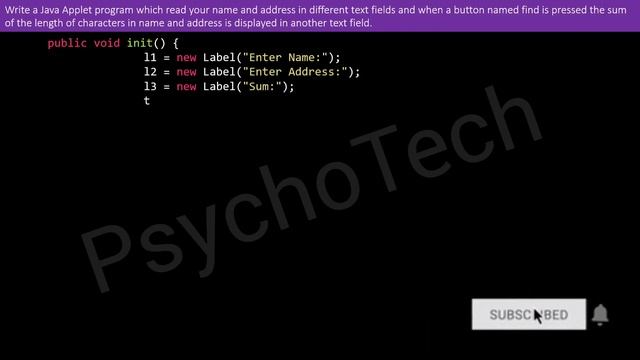 Java Applet program to read name & address in different text fields and find length of characters смотреть онлайн
