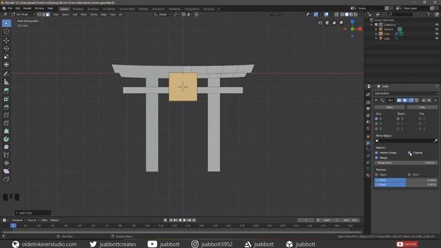 How to model a low-poly Tori (Shinto) Shrine Gate in Blender [2.80] смотреть онлайн