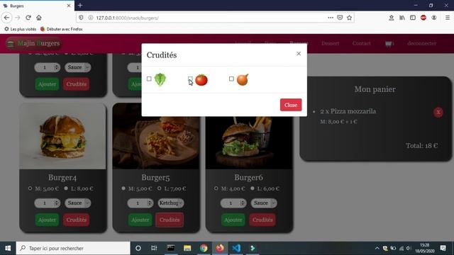 Click and collect restaurant (Django / Javascript) смотреть онлайн