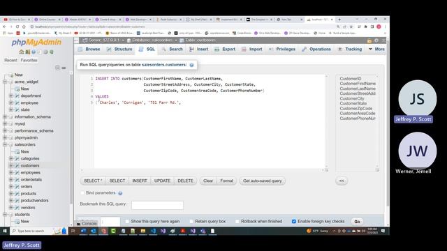 AWD1100 - Day38 - 07-25-2023 - More MySQL Examples with SalesOrders Database смотреть онлайн