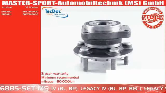 6885-SET-MS | WHEEL BEARING KIT | Master-Sport-Automobiltechnik (MS) GmbH смотреть онлайн
