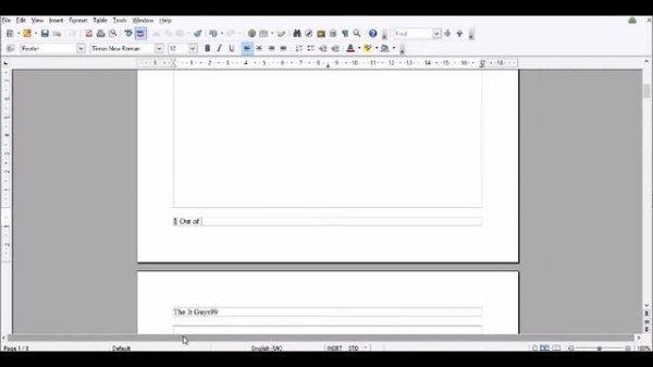 Open Office Writer - Headers and Footers