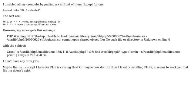 Unix & Linux: PHP phantom cron job смотреть онлайн