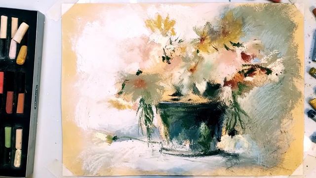 Весенний натюрморт с  цветами • сухая пастель • Spring Still Life With Flowers • Soft Pastel