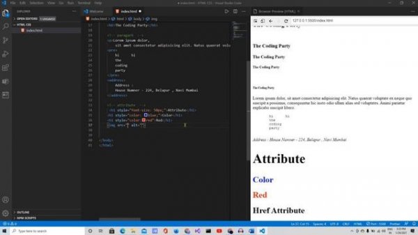 ? #4 HTML Form ,HTML Tables |HTML P|HTML attributes, HTML styles Learn HTML, HTML Seekhiye