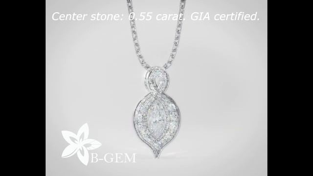 MARQUISE DIAMOND HALO PENDANT 14 Karat white gold смотреть онлайн