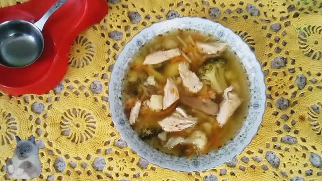 Куриный суп с шампиньонами.