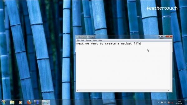 create a samll virus autorun.inf