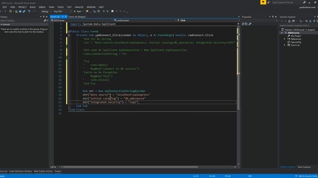 ADO.NET EP 02 : connect with sqlconnectionstringbuilder смотреть онлайн