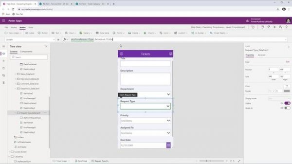 Cascading Dropdowns in Power Apps from SharePoint list or Excel