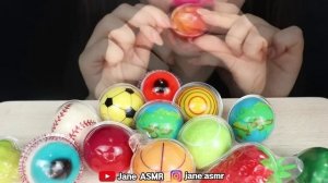 ASMR BASKETBALL, EARTH, EYEBALL, WATERMELON JELLY 농구공 젤리 먹방 MUKBANG