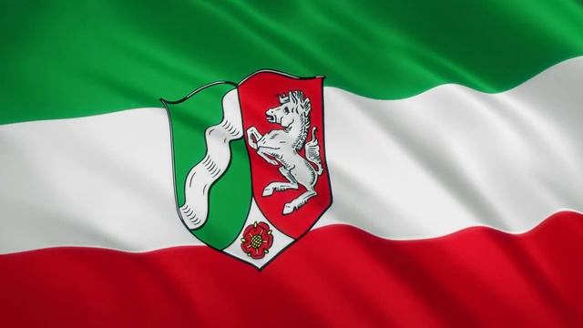 Land Nordrhein-Westfalen (North Rhine-Westphalia) (Waving Flag) / Северный Рейн-Вестфалия. Флаг смотреть онлайн