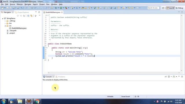 Java String [endsWith(String suffix) method] | Java Tutorial смотреть онлайн